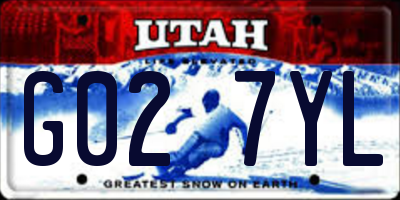 UT license plate G027YL