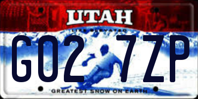 UT license plate G027ZP