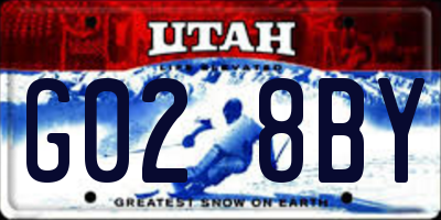 UT license plate G028BY