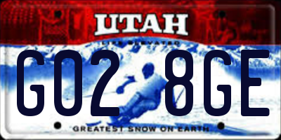 UT license plate G028GE