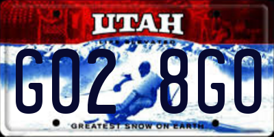 UT license plate G028GO