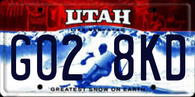 UT license plate G028KD