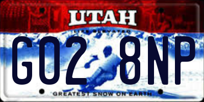 UT license plate G028NP