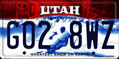 UT license plate G028WZ