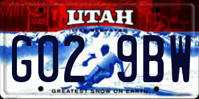 UT license plate G029BW