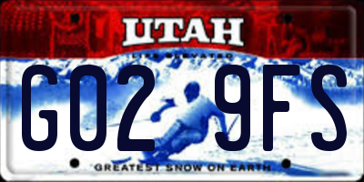 UT license plate G029FS