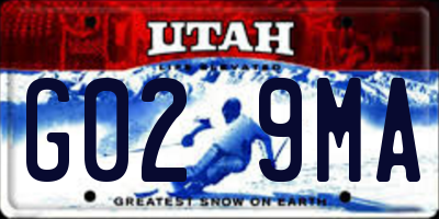 UT license plate G029MA