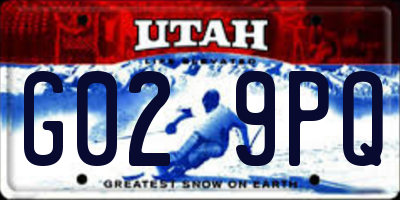 UT license plate G029PQ