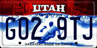 UT license plate G029TJ