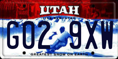 UT license plate G029XW