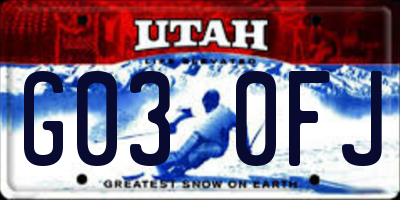 UT license plate G030FJ