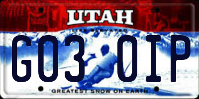UT license plate G030IP