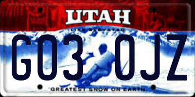UT license plate G030JZ