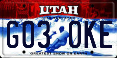 UT license plate G030KE