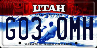 UT license plate G030MH