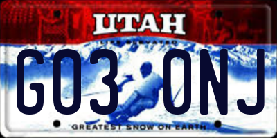 UT license plate G030NJ