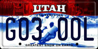 UT license plate G030OL