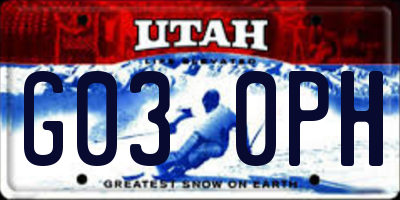 UT license plate G030PH