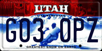 UT license plate G030PZ