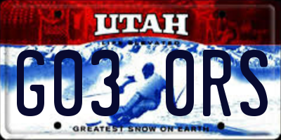UT license plate G030RS