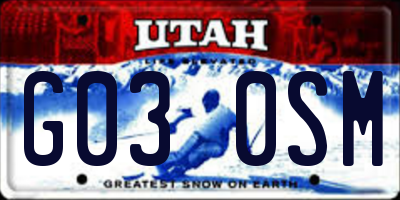 UT license plate G030SM