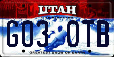 UT license plate G030TB