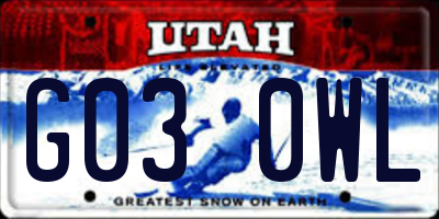 UT license plate G030WL