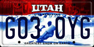 UT license plate G030YG