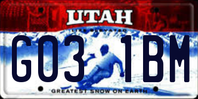 UT license plate G031BM