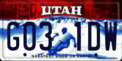 UT license plate G031DW