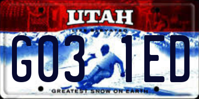 UT license plate G031ED