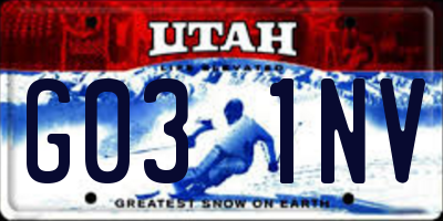 UT license plate G031NV