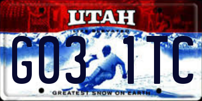 UT license plate G031TC