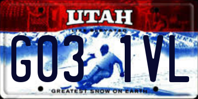 UT license plate G031VL