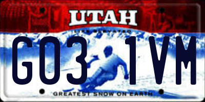 UT license plate G031VM
