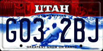 UT license plate G032BJ