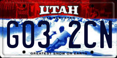 UT license plate G032CN