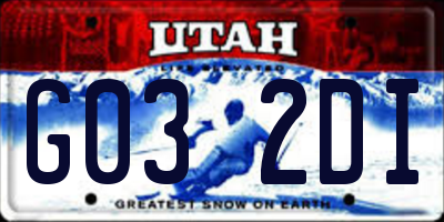 UT license plate G032DI