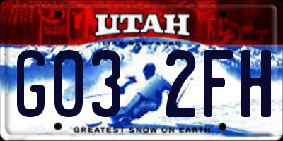 UT license plate G032FH