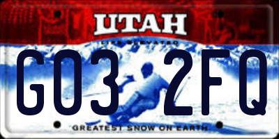 UT license plate G032FQ