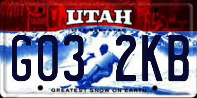UT license plate G032KB