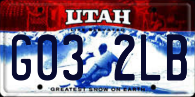 UT license plate G032LB