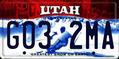 UT license plate G032MA