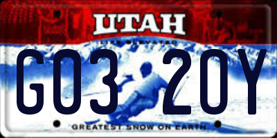 UT license plate G032OY
