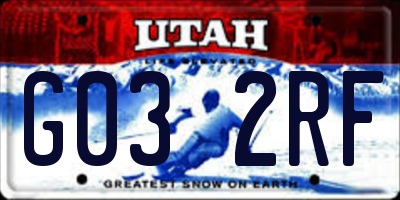 UT license plate G032RF