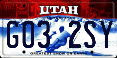 UT license plate G032SY