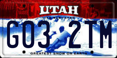 UT license plate G032TM