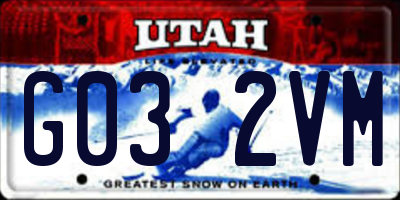 UT license plate G032VM