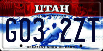UT license plate G032ZT