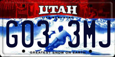 UT license plate G033MJ